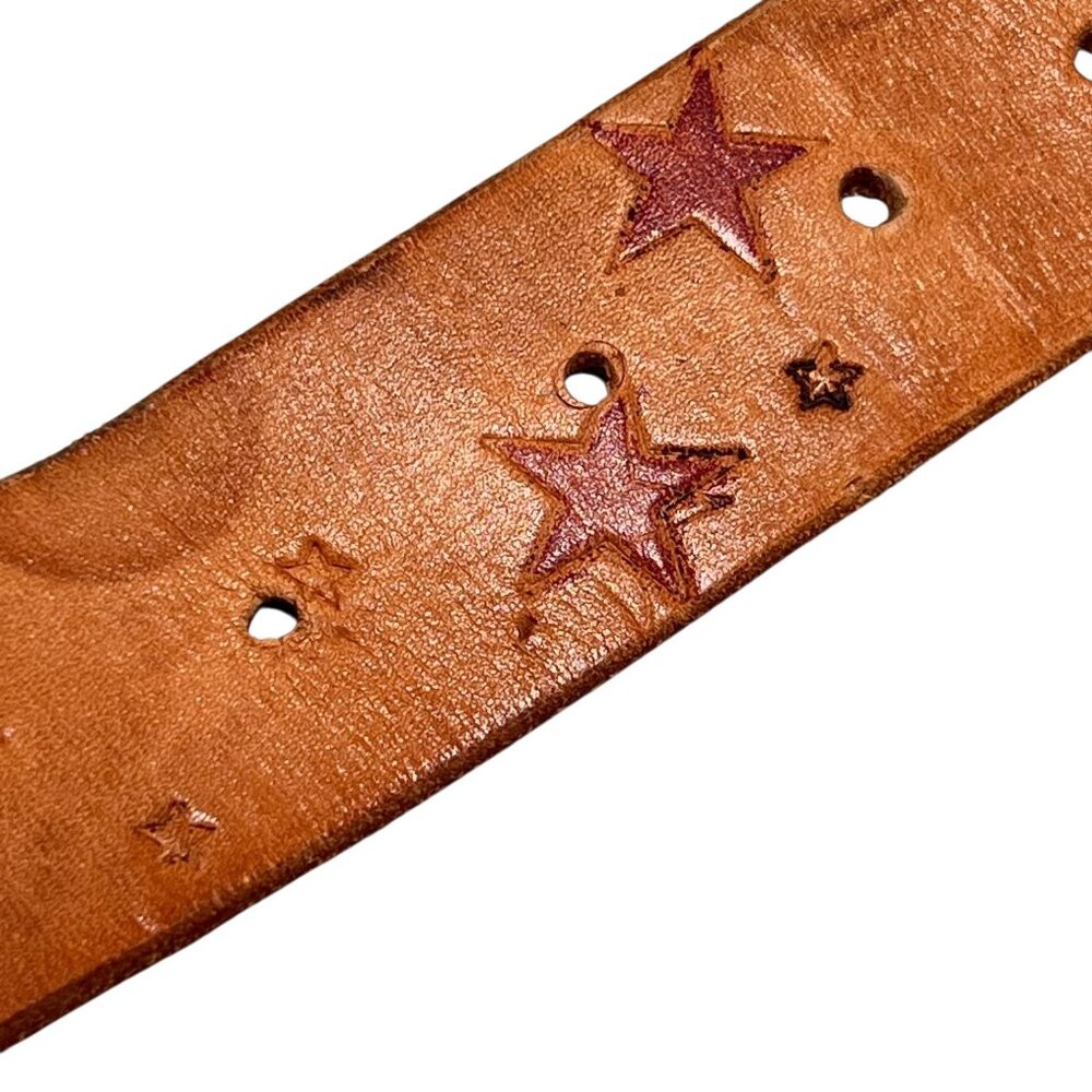 Golden Eagles NRA Belt Buckle 36 inch Leather Belt Embossed Tiger Stars USA - Picture 5 of 15